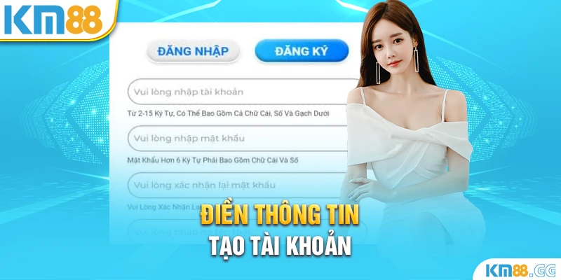 Điền thông tin tạo tài khoản